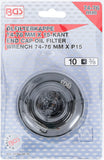 Oljefilternyckel | 15-kant | Ø 74 - 76 mm | för Audi, Ford, Mercedes-Benz, Opel, VW. BGS 1039-74-76