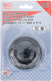 Oljefilternyckel | 15-kant | Ø 75 - 77 mm | för Audi, Ford, Isuzu, Mercedes-Benz, Opel, VW. BGS 1039-75-77