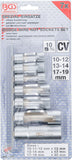 Special-Hylsa-sats, slitsad | 10 mm (3/8") | 10 - 19 mm | 7 delar. BGS 1105