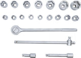 Hylsnyckel-sats | 20 mm (3/4") | 19 - 50 mm | 20 delar. BGS Diy 1202