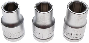 Hyls-sats | 12,5 mm (1/2") | 10 - 11 - 13 mm | 3 delar. BGS Diy 15123