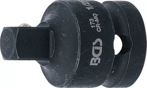 Kraft-Hylsnyckel-Adapter | Inre fyrkant 12,5 mm (1/2") - Yttre fyrkant 10 mm (3/8"). BGS 173