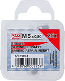 Reserv-Gänginsatser | M5 x 0,8 mm | 25 delar. BGS 1959-1