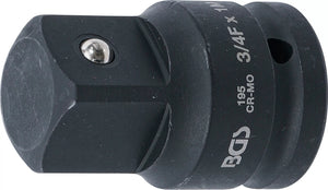 Kraft-Hylsnyckel-Adapter | Inre fyrkant 20 mm (3/4") - Yttre fyrkant 25 mm (1"). BGS 195
