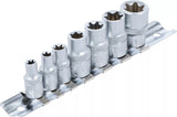 Hylsa-sats E-Profil | 6,3 mm (1/4") / 10 mm (3/8") | E6 - E16 | 7 delar. BGS 2027
