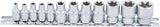 Hylsa-sats E-Profil | 6,3 mm (1/4") / 10 mm (3/8") | E4 - E20 | 12 delar. BGS 2038