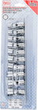 Kardanaxel-Insats-sats Sexkant | 10 mm (3/8") | 10 - 19 mm | 10 delar. BGS 205