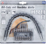 Bit-sats med flexibel axel | Yttre sexkant 6,3 mm (1/4") | 11 delar. BGS Diy 20804
