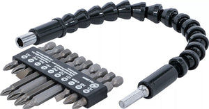 Bit-sats med flexibel axel | Yttre sexkant 6,3 mm (1/4") | 11 delar. BGS Diy 20804