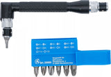 Vinkelskruvmejsel med 7 dubbelbits | yttre sexkant 6,3 mm (1/4") | 8 delar. BGS Diy 20805