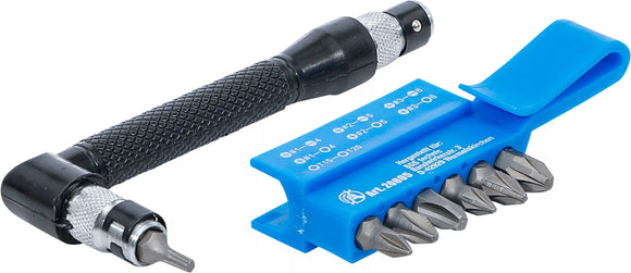 Vinkelskruvmejsel med 7 dubbelbits | yttre sexkant 6,3 mm (1/4