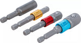 Adaptersats för borrmaskiner | kulört | Fäste yttre sexkant 6,3 mm (1/4") | 6,3 mm (1/4"), 10 mm (3/8"), 12,5 mm (1/2"), Inre sexkant 6,3 mm (1/4") | 4 delar. BGS Diy 20814