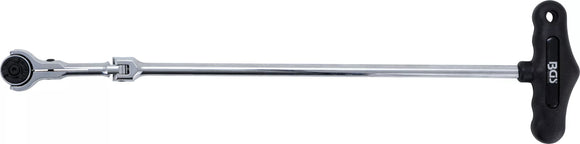 Ledat spärrskaft med T-handtag, vinklingsbart | 6,3 mm (1/4