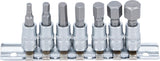 Bit-Insats-sats | 6,3 mm (1/4") | Inre sexkant 4 - 12 mm | 7 delar. BGS 2161