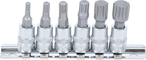 Bit-Insats-sats | 6,3 mm (1/4") | Inre mångtandad (för XZN) M4 - M12 | 6 delar. BGS 2162