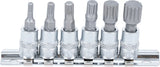 Bit-Insats-sats | 6,3 mm (1/4") | Inre mångtandad (för XZN) M4 - M12 | 6 delar. BGS 2162