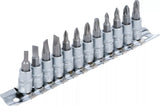 Bit-Insats-sats | 6,3 mm (1/4") | Spår, Krysspår PH / PZ | 12 delar. BGS 2163