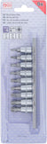 Bit-Insats-sats | 6,3 mm (1/4") | T-Profil (för Torx) T10 - T50 | 9 delar. BGS 2164