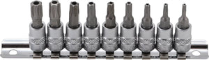 Bit-Insats-sats | 6,3 mm (1/4") | T-Profil (för Torx) med borrning T10 - T50 | 9 delar. BGS 2165