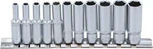 Hylsa-sats Sexkant, djup | 6,3 mm (1/4") | 4 - 13 mm | 11 delar. BGS 2221