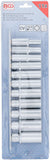 Hylsa-sats Sexkant, djup | 10 mm (3/8") | 8 - 19 mm | 11 delar. BGS 2222