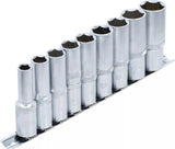 Hylsa-sats Sexkant, djup | 12,5 mm (1/2") | 10 - 24 mm | 9 delar. BGS 2223