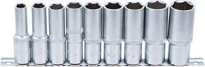 Hylsa-sats Sexkant, djup | 12,5 mm (1/2") | 10 - 24 mm | 9 delar. BGS 2223