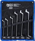 Dubbel-ringnyckel-sats med E-profil-ringar | Bockad | E6 - E24 | 6 delar. BGS 2281
