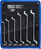 Dubbel-ringnyckel-sats med E-profil-ringar | Bockad | E6 - E24 | 6 delar. BGS 2281