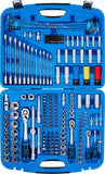 Hylsnyckel-sats Gear Lock | 6,3 mm (1/4") / 10 mm (3/8") / 12,5 mm (1/2") | 218 delar. BGS 2290