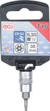 Bit-Insats | 6,3 mm (1/4") | T-Profil (för Torx) med borning T10. BGS 2357
