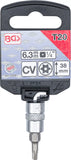 Bit-Insats | 6,3 mm (1/4") | T-Profil (för Torx) med borning T20. BGS 2359