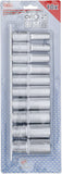 Hylsa-sats Sexkant, djup | 12,5 mm (1/2") | Tumsstorlekar | 10 delar. BGS 2435