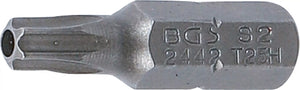 Bit | Längd 25 mm | Yttre sexkant 6,3 mm (1/4") | T-Profil (för Torx) med borrning T25. BGS 2442