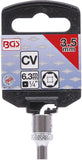 Hylsa Sexkant | 6,3 mm (1/4") | 3,5 mm. BGS 2473