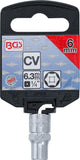 Hylsa Sexkant | 6,3 mm (1/4") | 6 mm. BGS 2478