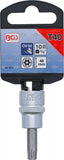 Bit-Insats | 10 mm (3/8") | T-Profil (för Torx) med borning T40. BGS 2575