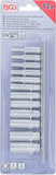 Hylsa-sats Tolvkant, djup | 6,3 mm (1/4") | Tumsstorlekar | 12 delar. BGS 2757