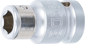 Bit-Adapter med spärrkula | Inre fyrkant 12,5 mm (1/2") | Inre sexkant 10 mm (3/8"). BGS 290