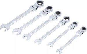 Spärring-U-nyckel-sats | Flexibla huvuden | Tumsstorlekar | 1/4" - 9/16" | 6 delar. BGS Diy 30005