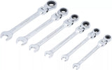 Spärring-U-nyckel-sats | Flexibla huvuden | Tumsstorlekar | 1/4" - 9/16" | 6 delar. BGS Diy 30005