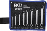 Dubbel-ringnyckel-sats | extra platt | 6 - 22 mm | 8 delar. BGS 30300