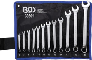 U-ringnyckel-sats | Bockad | 6 - 22 mm | 12 delar. BGS 30301