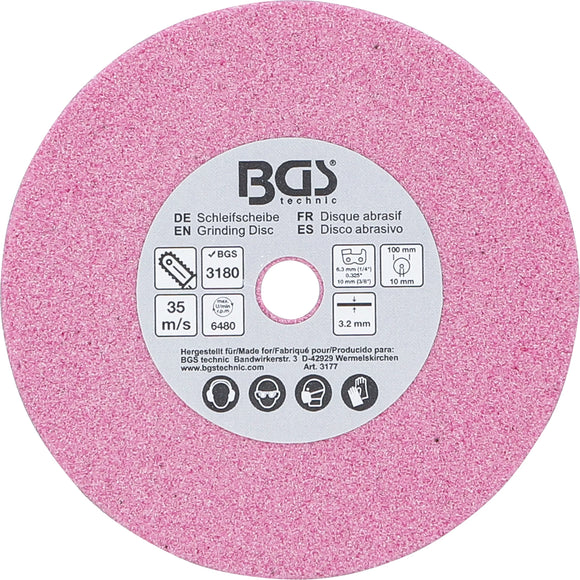 Slipskiva | för BGS 3180 | Ø 100 x 3,2 x 10 mm. BGS 3177
