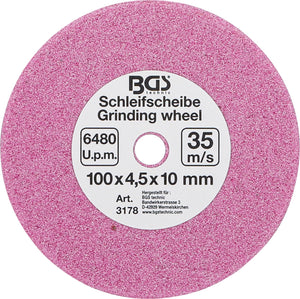 Slipskiva | för BGS 3180 | Ø 100 x 4,5 x 10 mm. BGS 3178