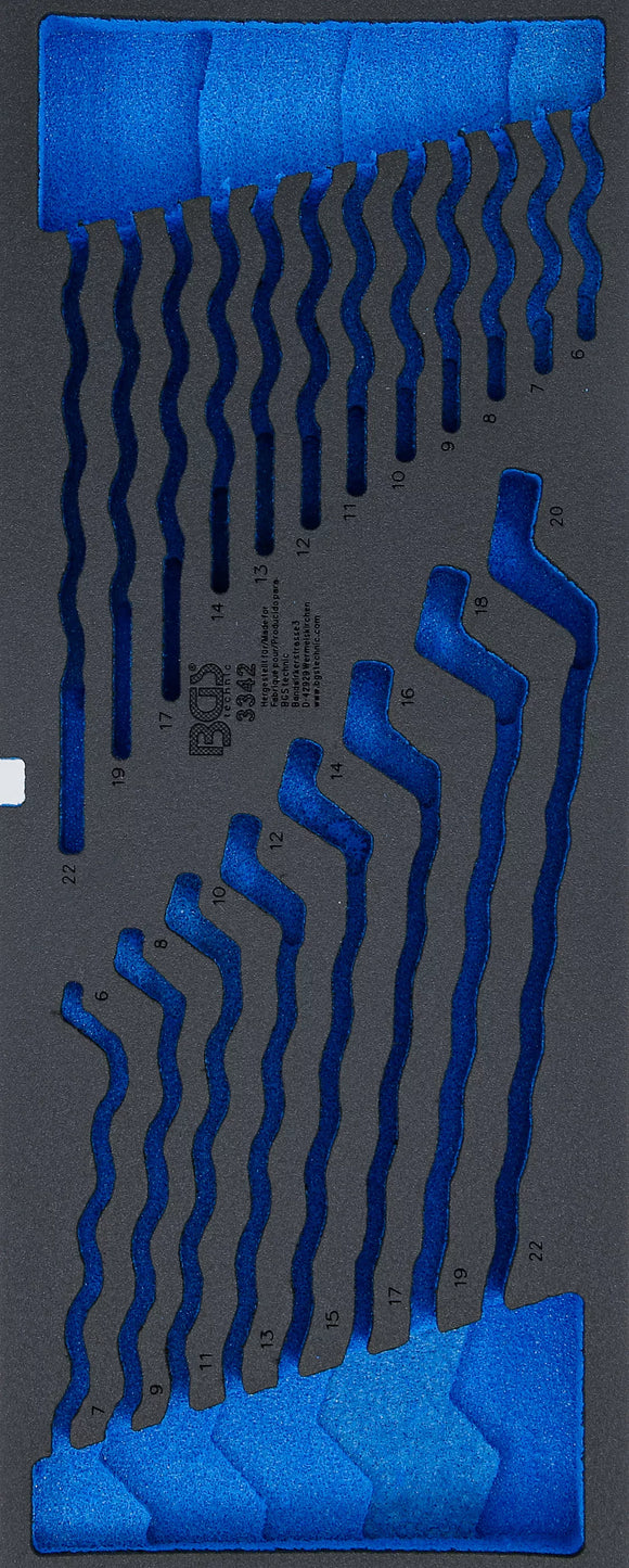 Skumplastinlägg för BGS 3312 | tom | för BGS 3342. BGS 3342-1