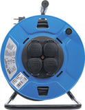 Kabeltrumma | 50 m | 3 x 1,5 mm² | 4 uttag med lock | IP 44 | 3500 W. BGS 3378