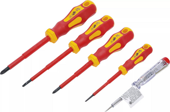 VDE-Elektriker-Skruvmejsel-sats | Spår/krysspår | 5 delar. BGS Diy 35815