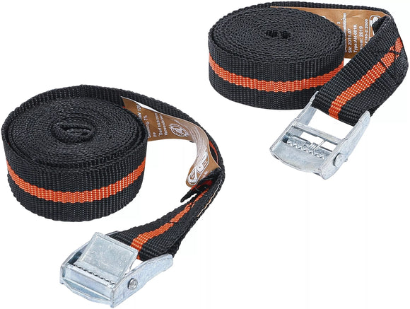 Spännbandssats med snabbförslutning | 2,5 m x 25 mm | 2 delar. BGS Diy 3599