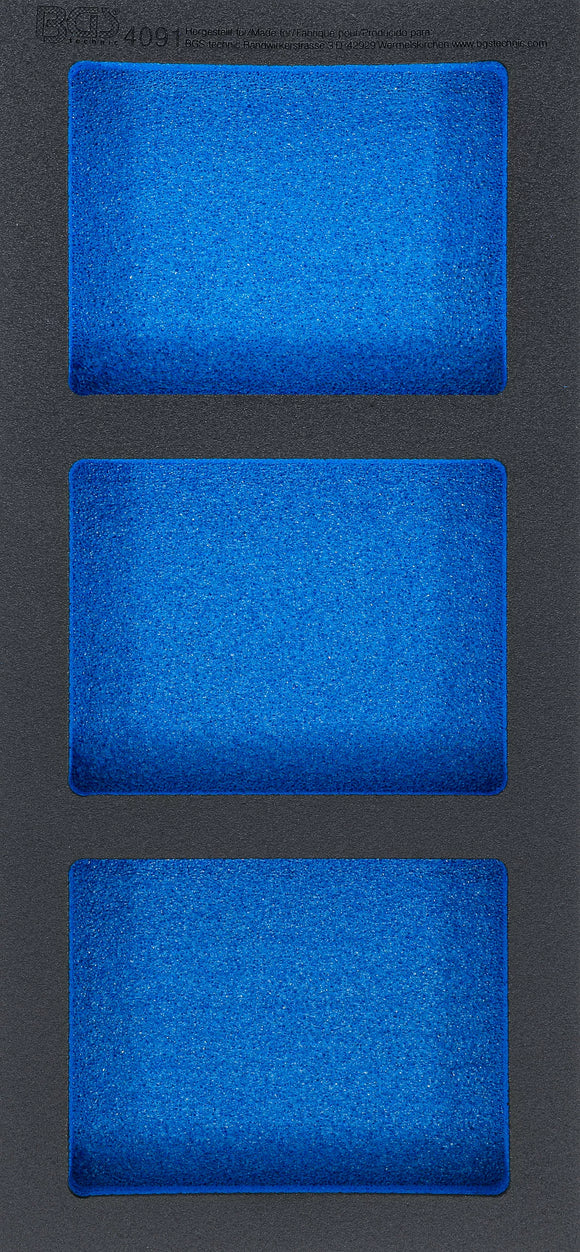 Verkstadsvagninlägg 1/3, tom: 3 Förvarignsfack | 408 x 189 x 32 mm. BGS 4091